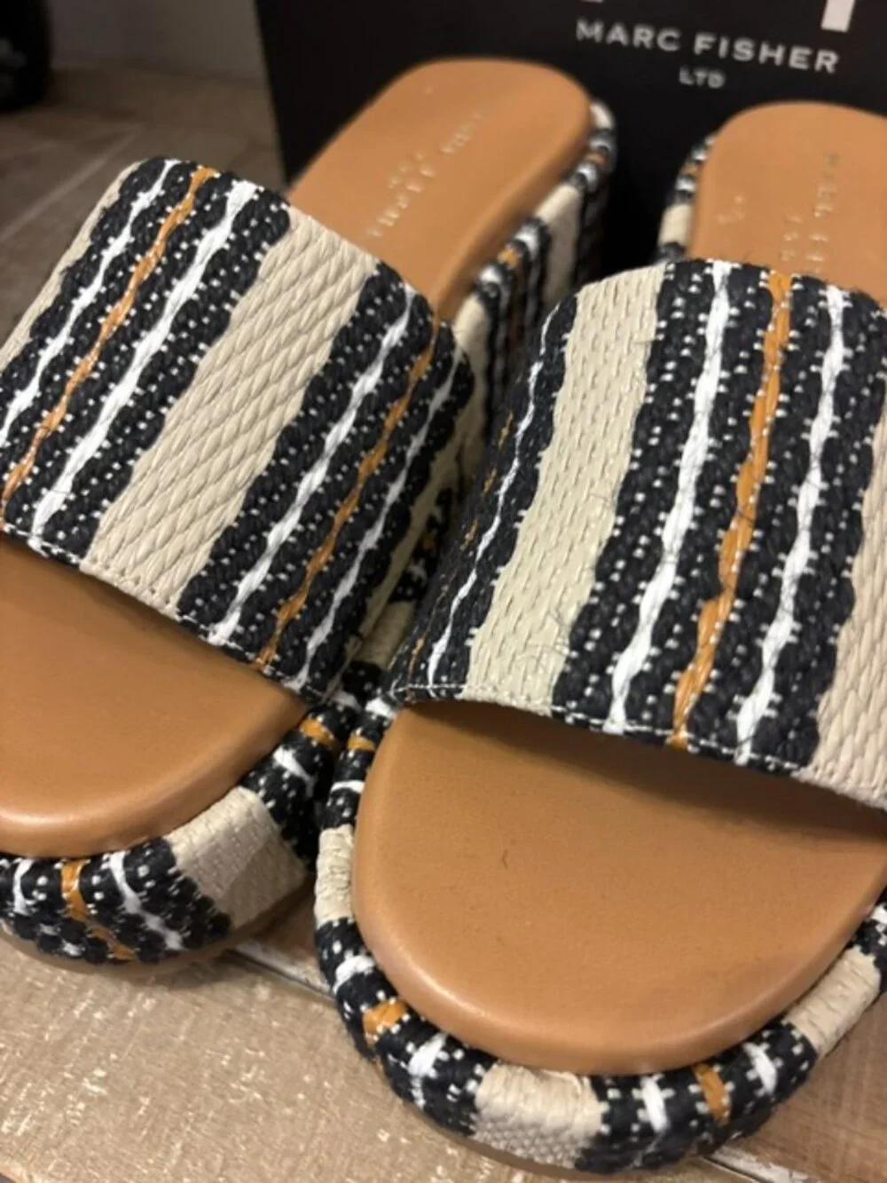 NEW Marc Fisher LTD Daylin Platform Sandals Light Natural - Sizes 7.5, 8, 9.5